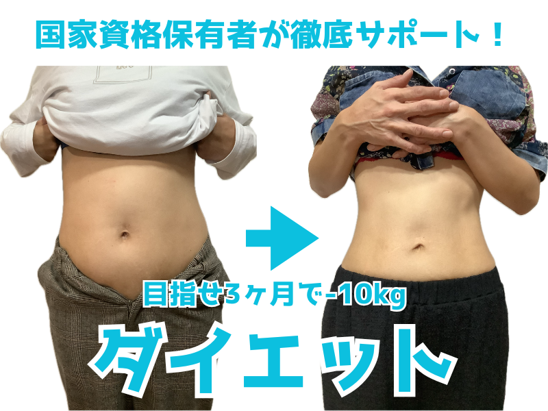 阪急東向日駅徒歩4分、JR向日町駅徒歩8分の向日市くらぬき整骨院の施術内容「ダイエット・体質改善」の紹介